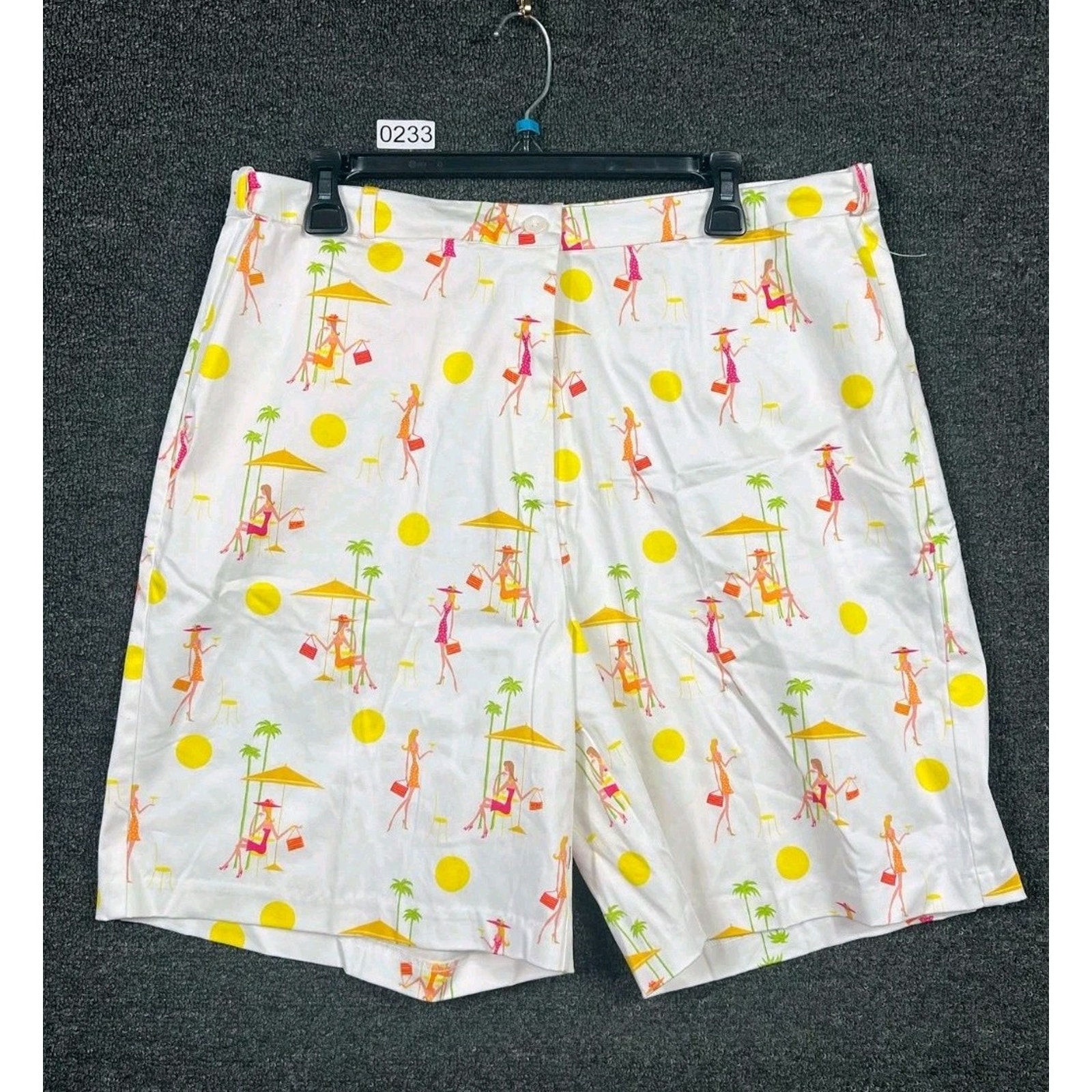 Ep Pro Stretch Golf Shorts Womens 16 White Flat Front Pocket Bermuda